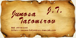 Junoša Tatomirov vizit kartica